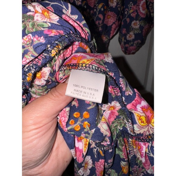 MISA Los Angeles Floral Mini‎ Dress Smocked Ruffle V Neck Short Sleeve XL - Picture 15 of 16